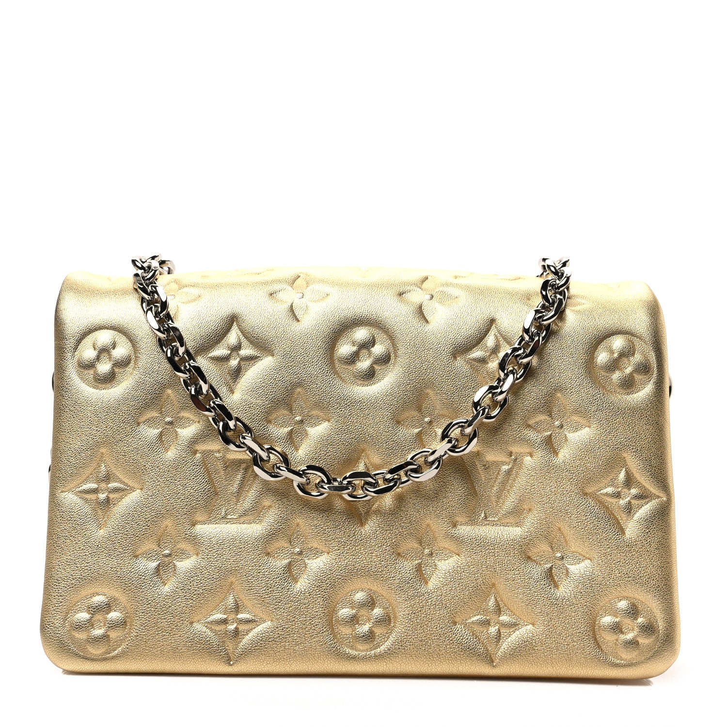 Louis Vuitton Metallic Lambskin Embossed Monogram Pochette Coussin Gold 1 of 7