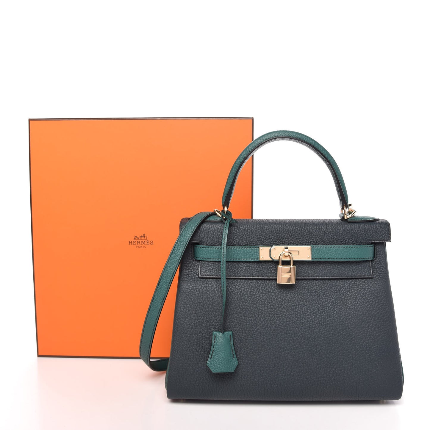 Togo Horseshoe Kelly Retourne 28 Vert Cypress Malachite