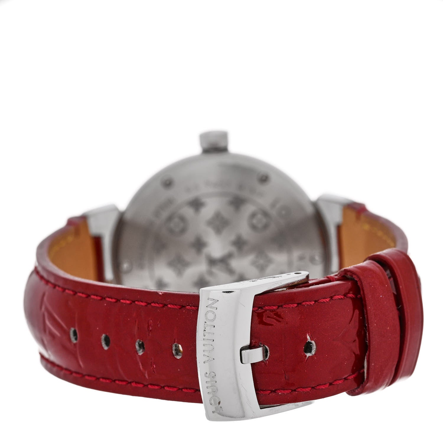 Louis Vuitton Stainless Steel Vernis Diamond Mother of Pearl 34mm Tambour Lovely Quartz Watch 3 of 4