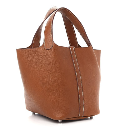 Hermes Barenia Faubourg Picotin Lock 18 PM Fauve 3 of 9