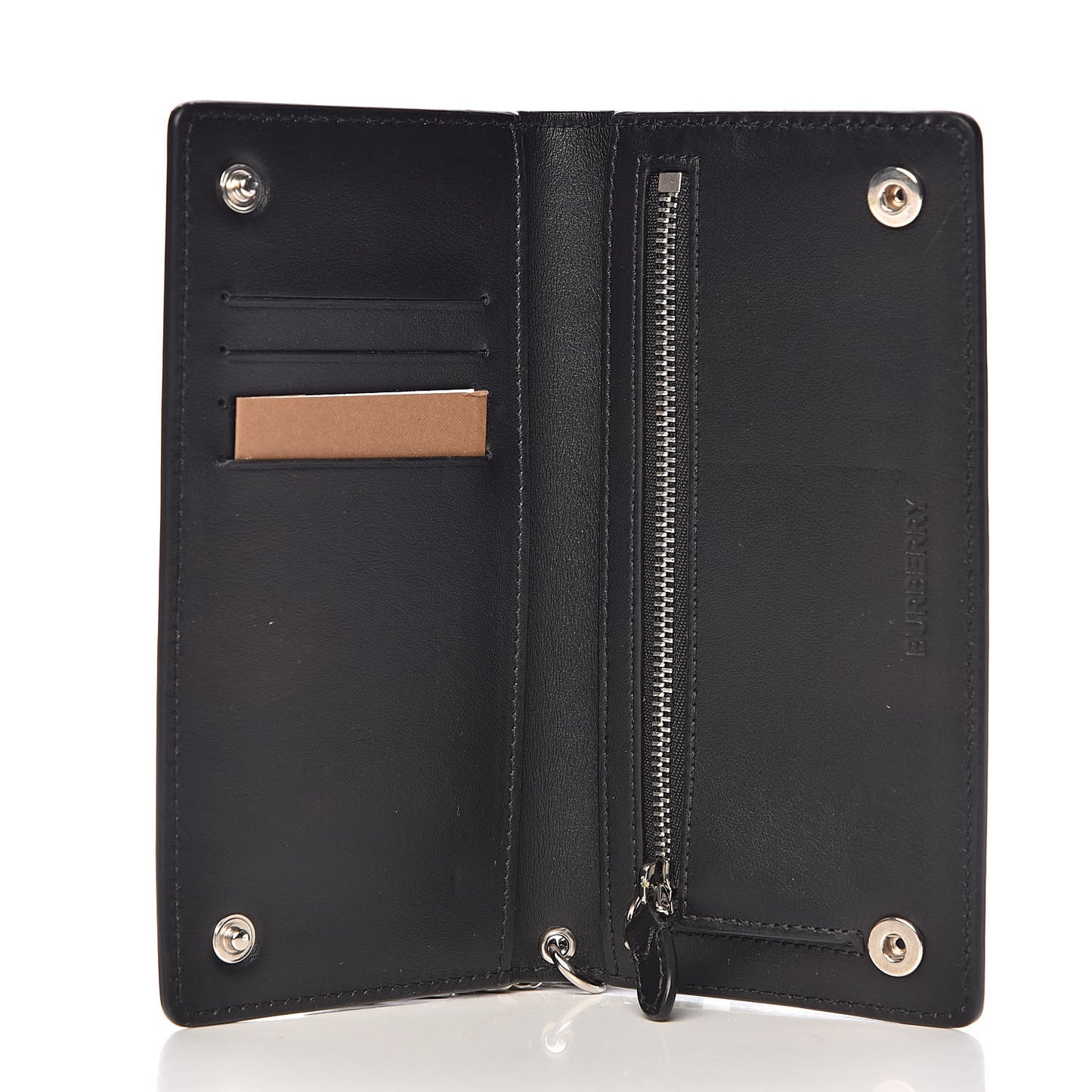 Calfskin Chain Logo Clutch Black