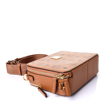 MCM Visetos Small Klassik Box Bag Cognac 3 of 6