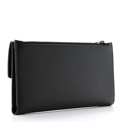 Saint Laurent Grain De Poudre Monogram Uptown Wallet Black 3 of 7