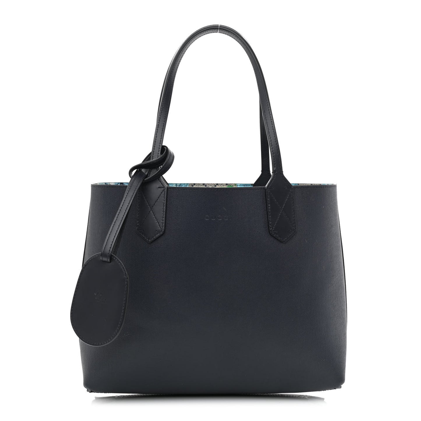 GG Supreme Monogram Blooms Small Reversible Tote Beige Blue Navy