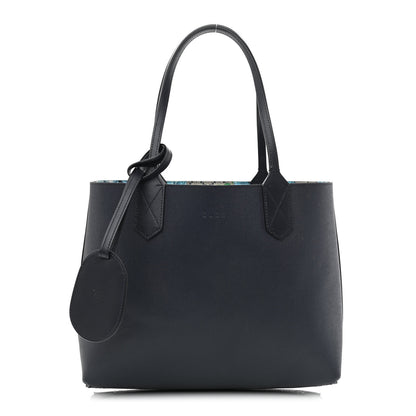 Gucci GG Supreme Monogram Blooms Small Reversible Tote Beige Blue Navy 10 of 17