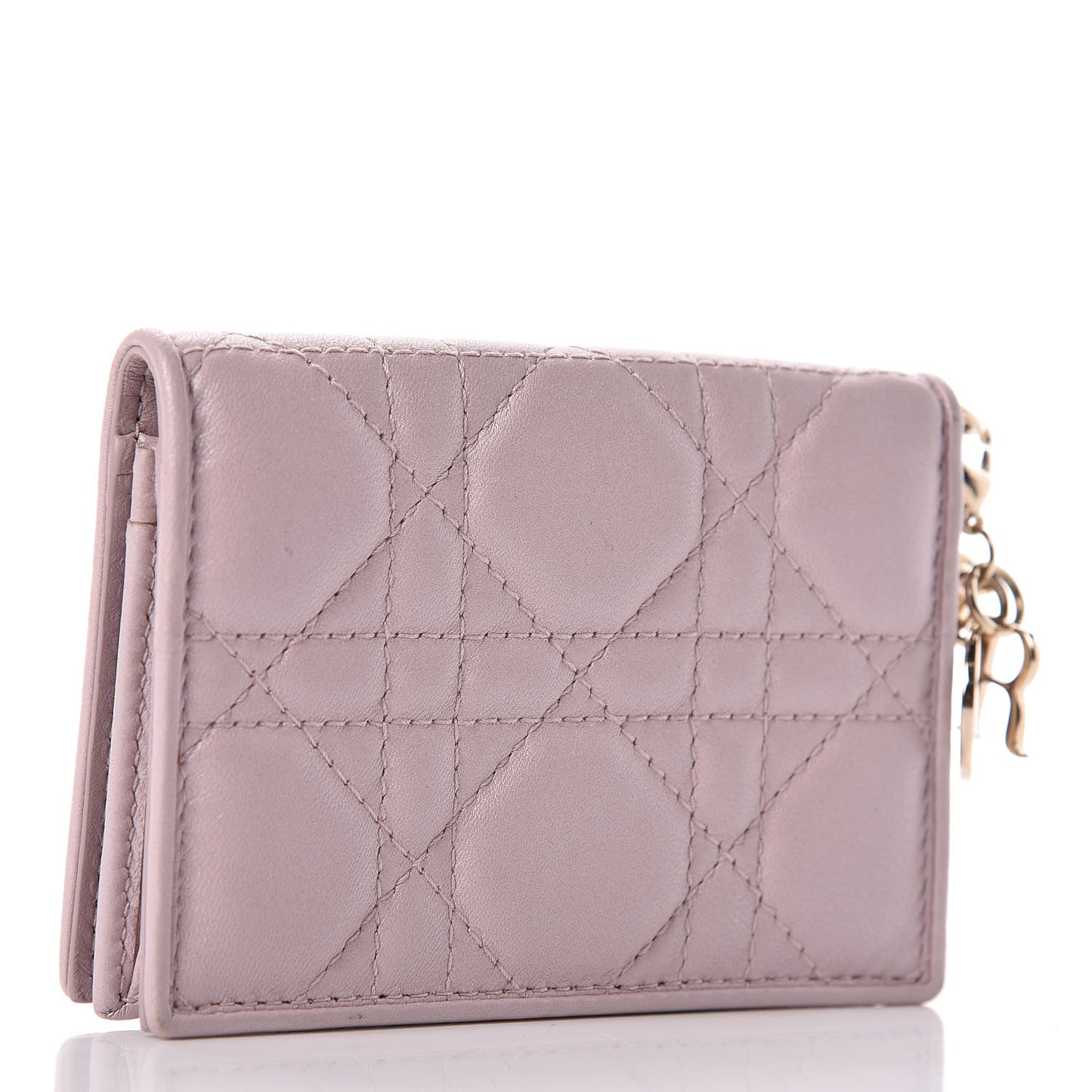 Lambskin Cannage Small Lady Dior Flap Card Holder Lotus