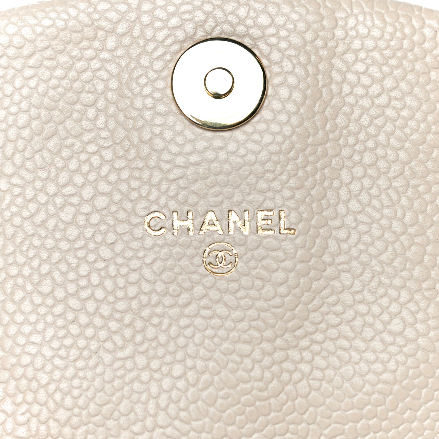 Caviar Half Moon Wallet On Chain WOC Beige
