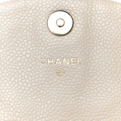Chanel Caviar Half Moon Wallet On Chain WOC Beige 7 of 15