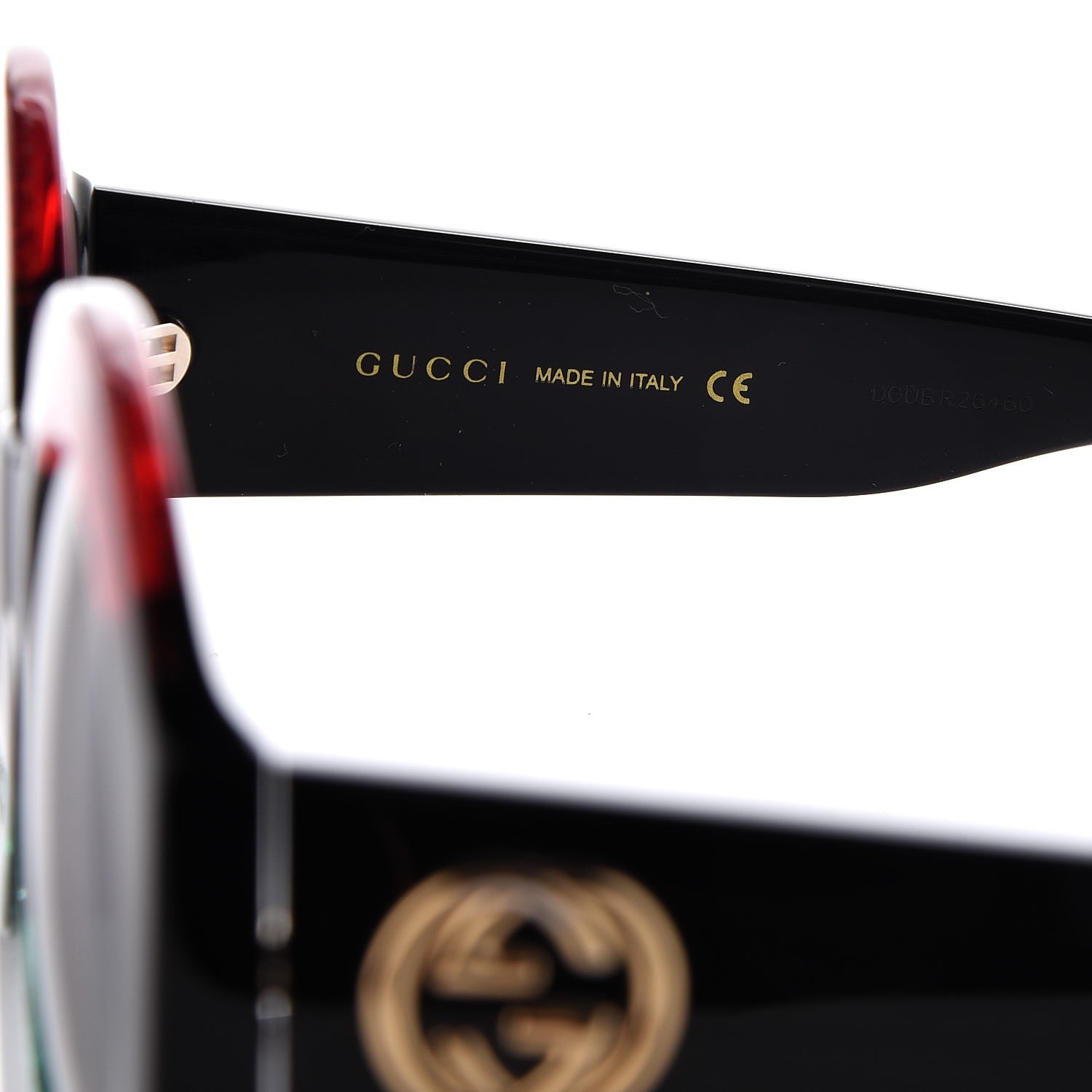 Gucci Acetate Round GG0084S Sunglasses Black Red Green 5 of 8