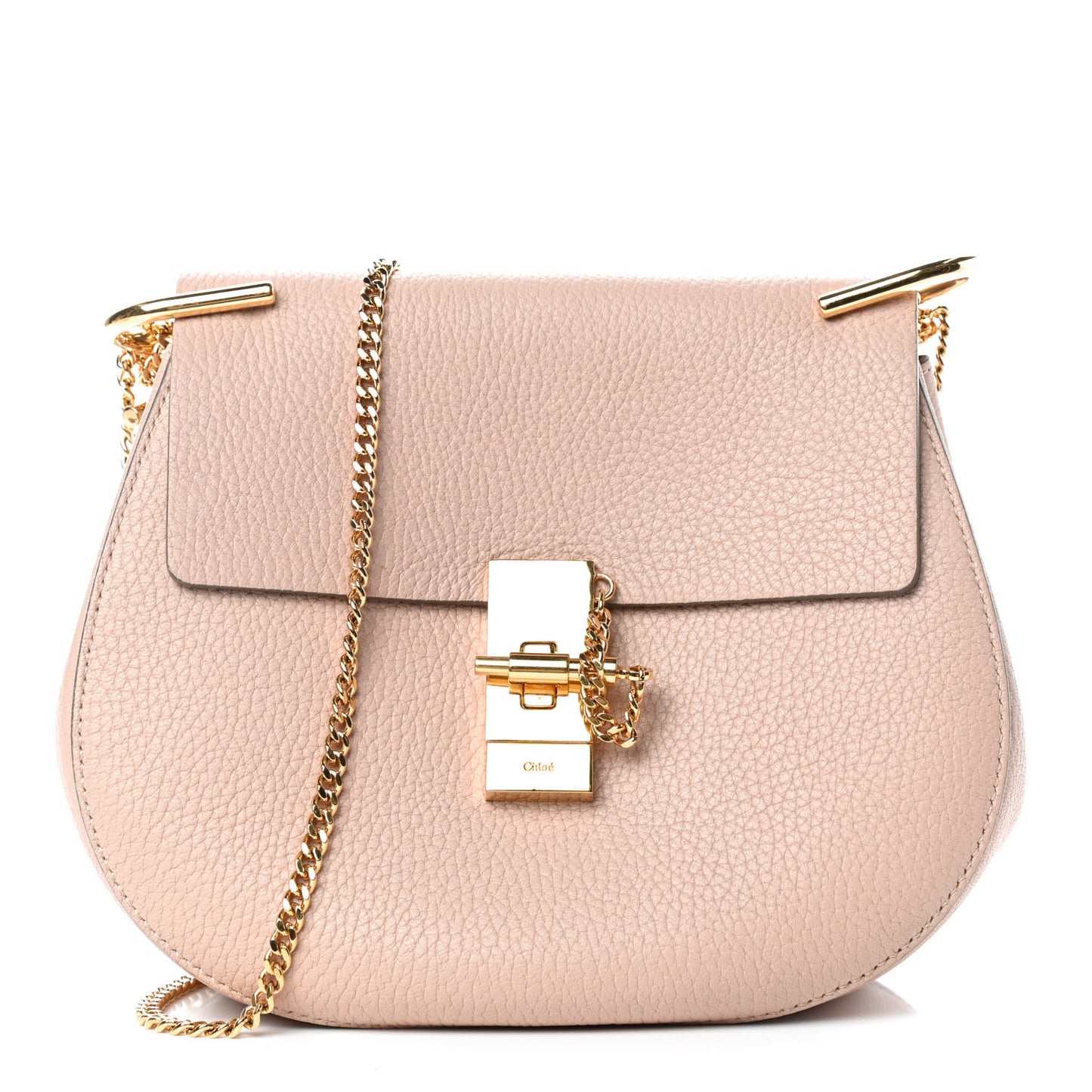 Grained Lambskin Drew Shoulder Bag Cement Pink