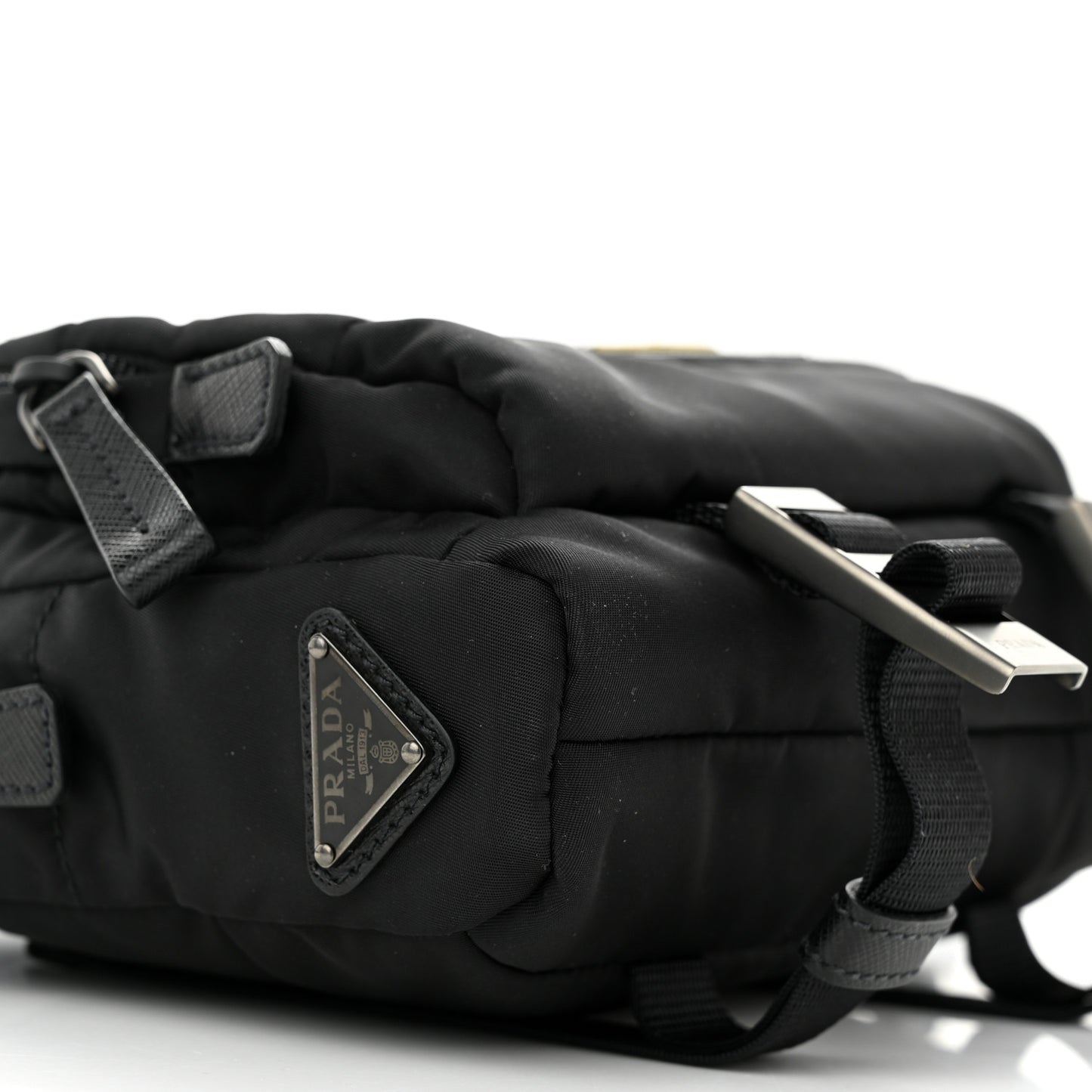 Nylon Saffiano Racing Logo Camera Crossbody Bag Black Yellow