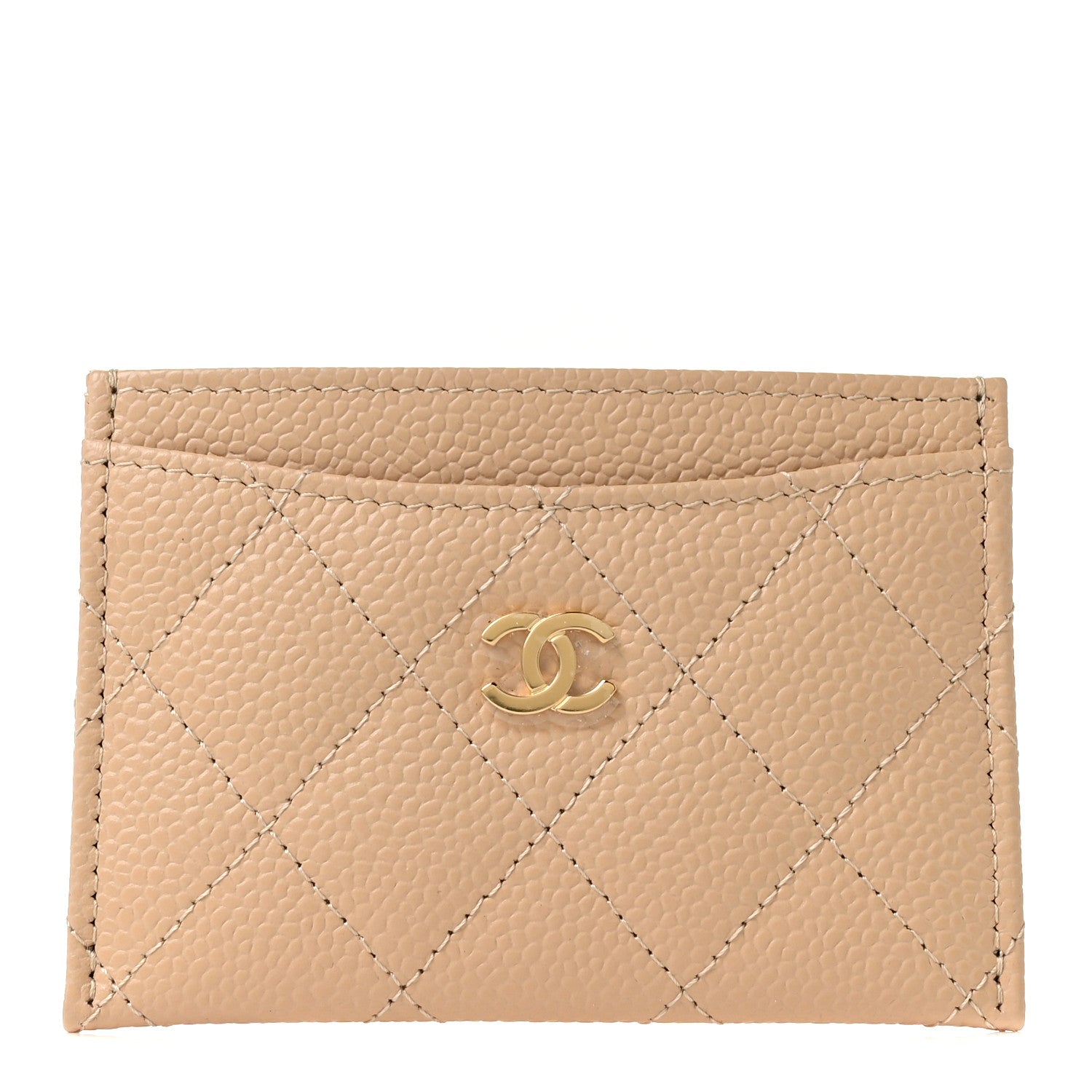 Chanel Caviar Quilted Card Holder Beige 1 of 11