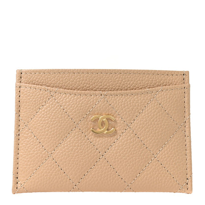 Chanel Caviar Quilted Card Holder Beige 1 of 11