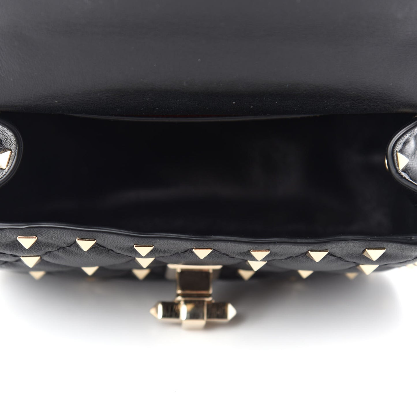 Nappa Micro Rockstud Spike Shoulder Bag Black