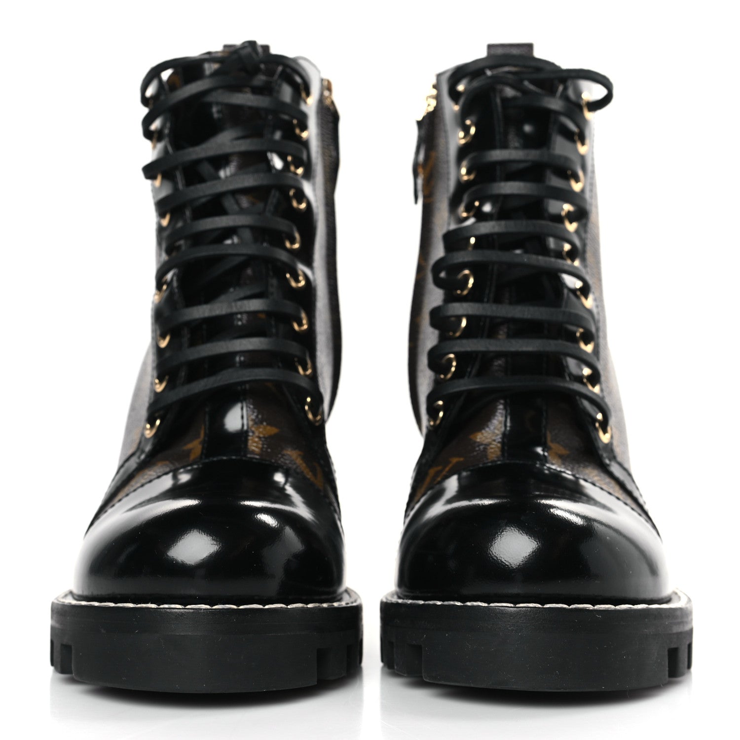 Louis Vuitton Patent Calfskin Monogram Star Trail Ankle Boots 38.5 Black 2 of 9