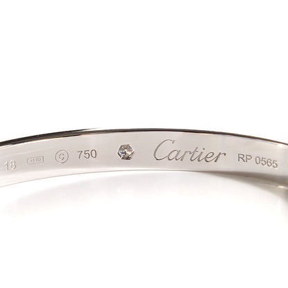 Cartier 18K White Gold 1 Diamond LOVE Cuff Bracelet 18 4 of 6