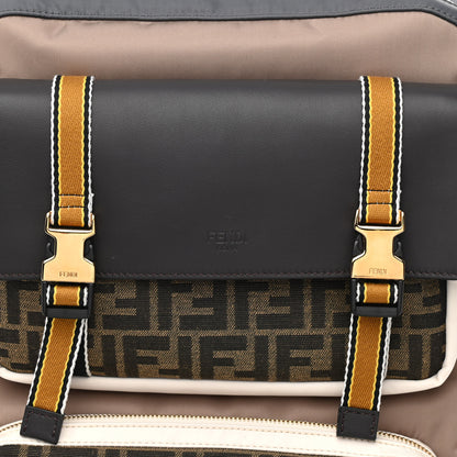 Fendi Nylon Fabric Jacquard Suede FF Explorer Backpack Tobacco Multicolor 7 of 9