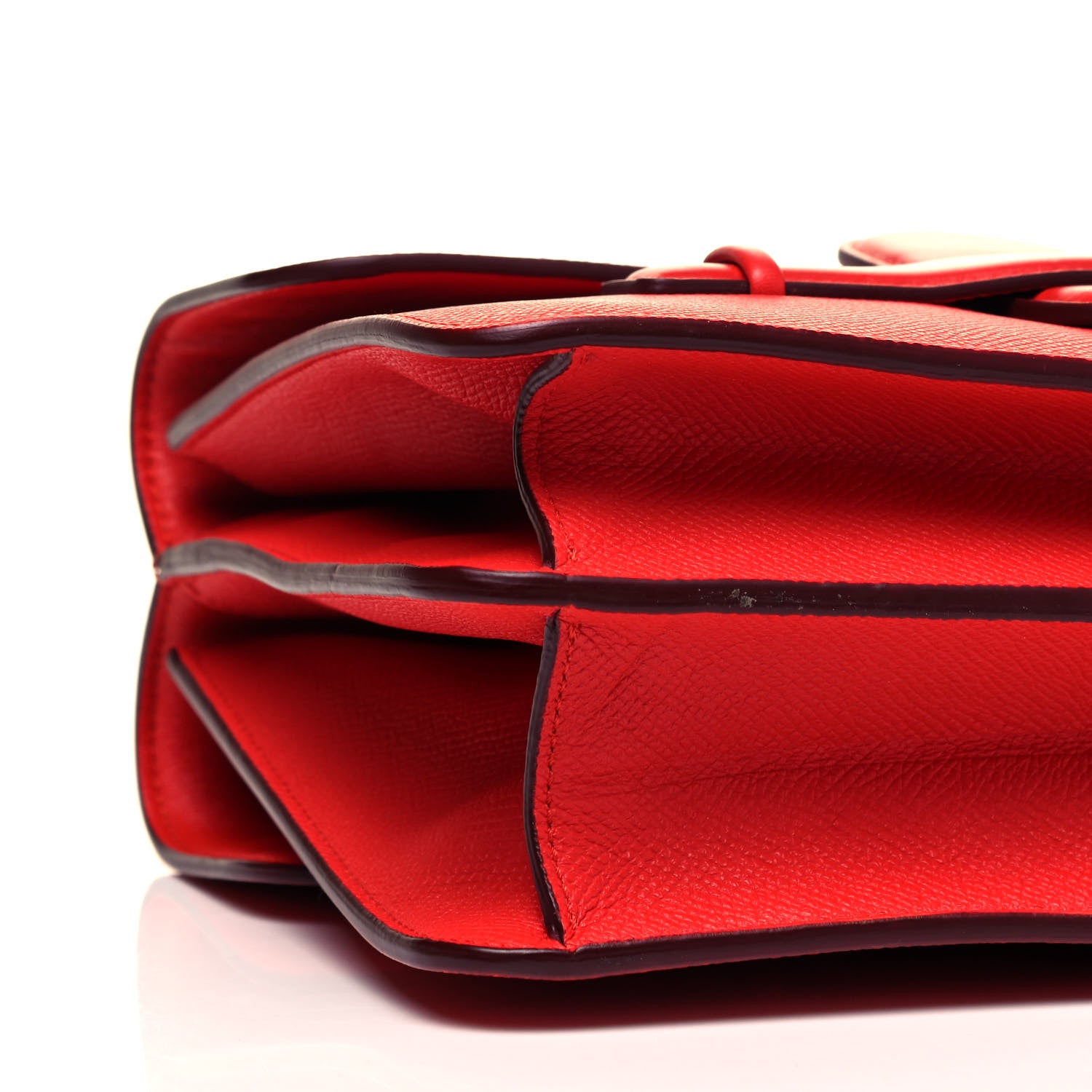 Celine Baby Grained Calfskin Medium Symmetrical Bag Vermillion 5 of 10