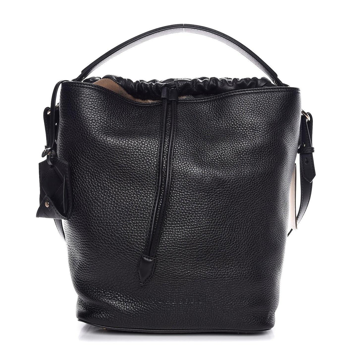 Grainy Calfskin Medium Check Ashby Hobo Black