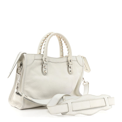 Balenciaga Chevre Silver Metallic Edge Hardware S City White 3 of 17