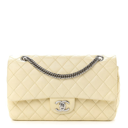 Chanel Lambskin Quilted Medium Double Flap Bijoux Chain Ivory 1 of 8