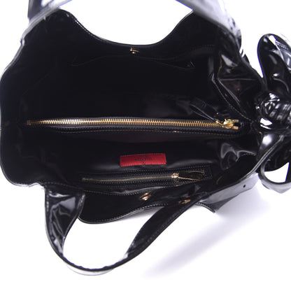 Valentino Garavani Patent Lacca Small Nuage Bow Hobo Black 5 of 12