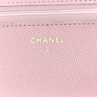 Chanel Caviar Quilted Wallet on Chain WOC Light Pink 6 of 10
