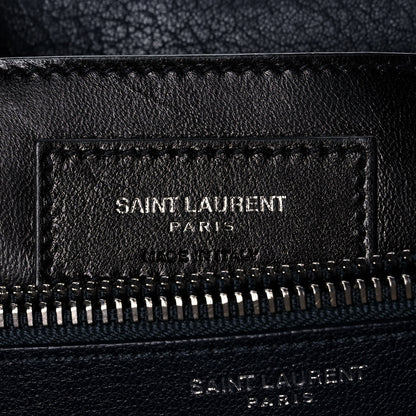 Saint Laurent Sheepskin Matelasse Chevron Monogram Large College Satchel Navy Blue 7 of 16