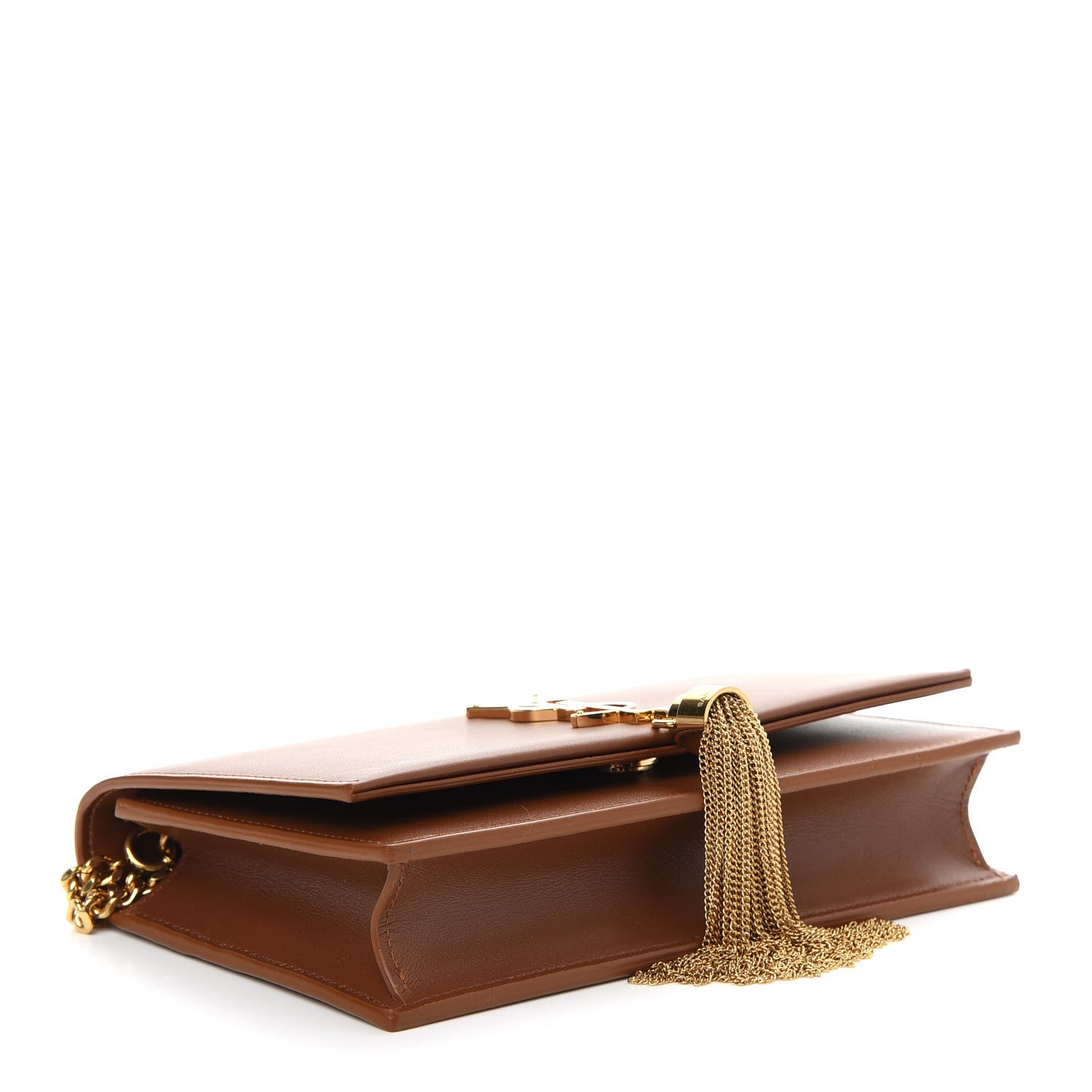 Saint Laurent Smooth Calfskin Classic Monogram Kate Tassel Chain Wallet Brown 4 of 8