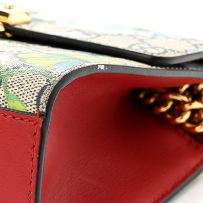 Gucci GG Supreme Monogram Blooms Small Padlock Shoulder Bag Beige Blue Navy Hibiscus Red 11 of 12