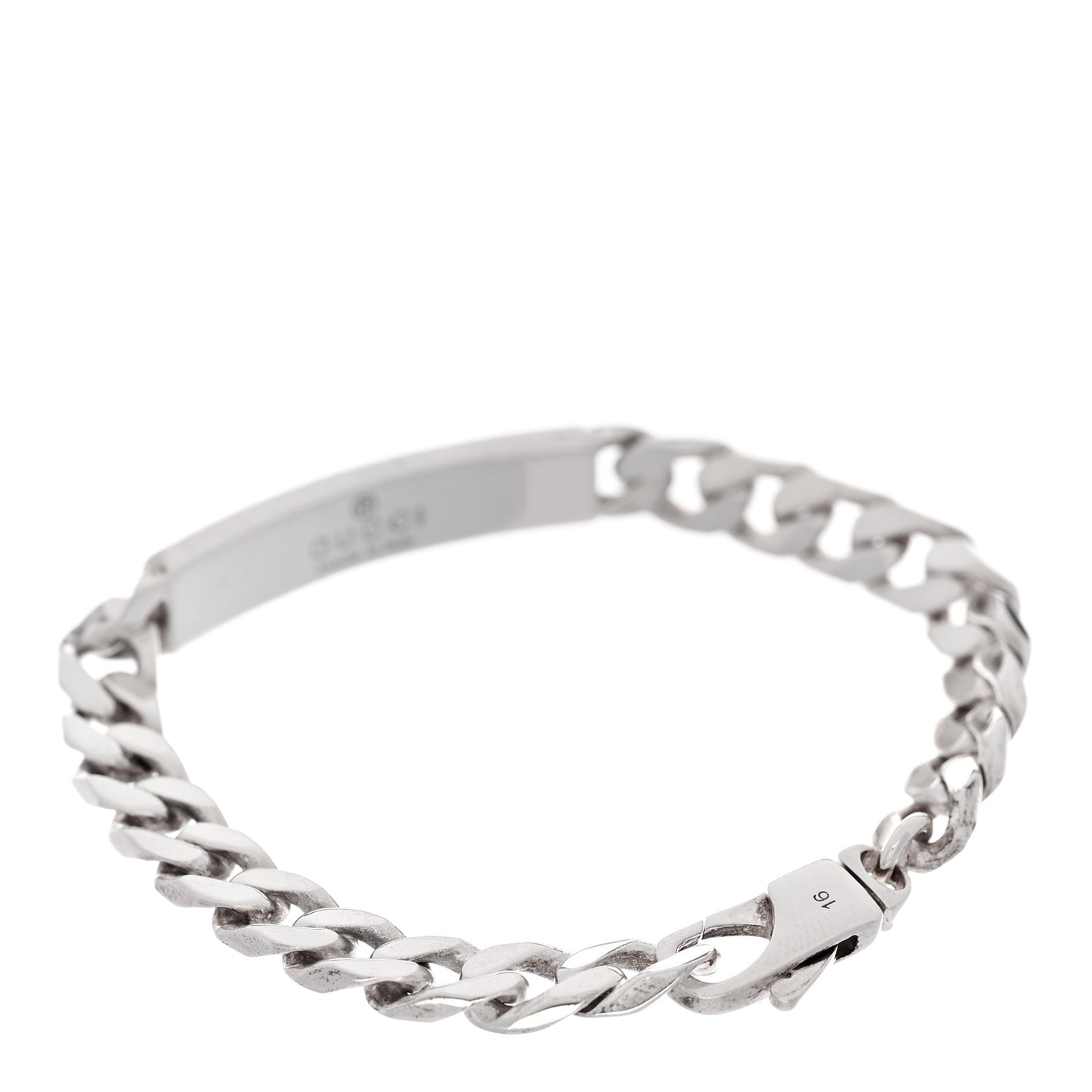 Sterling Silver Diagonal Interlocking G Chain Bracelet