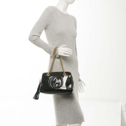 Gucci Soft Patent Small Soho Bowler Black 2 of 7