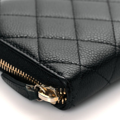 Chanel Caviar Quilted Large Gusset Zip Around Wallet Black 10 of 12