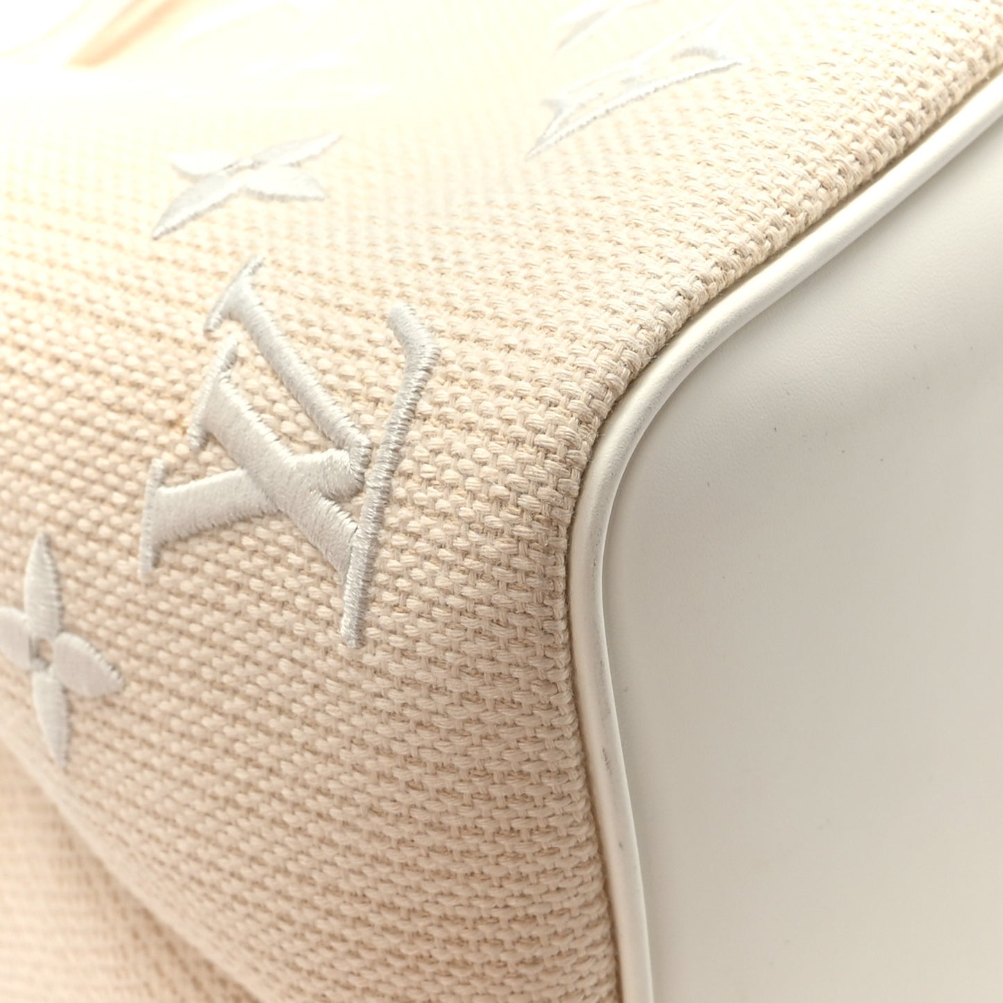 Cotton Monogram Embroidered Neonoe MM Beige White