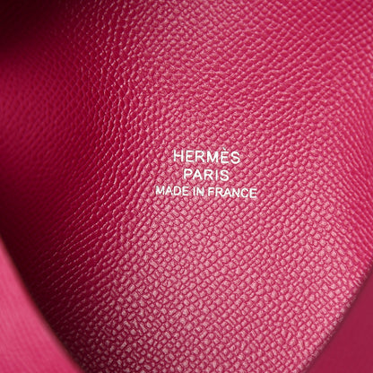 Hermes Grained Monsieur Calvi Card Case Rose Pourpe 6 of 8