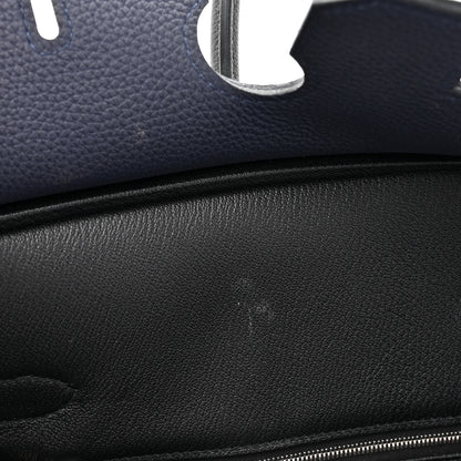 Hermes Togo Bi-Color Horseshoe Birkin 35 Bleu Nuit Black 11 of 12