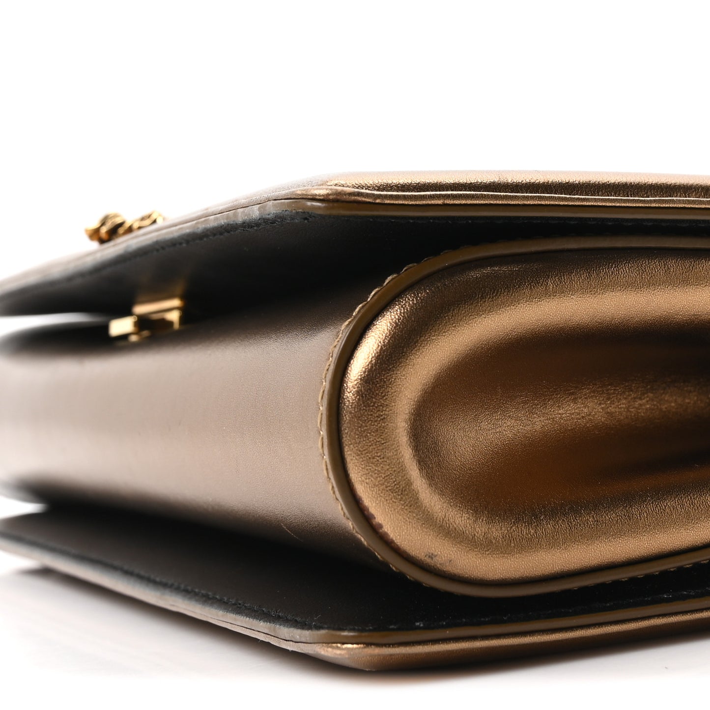 Metallic Nappa Quilted Medium Devotion Crossbody Bag Gold