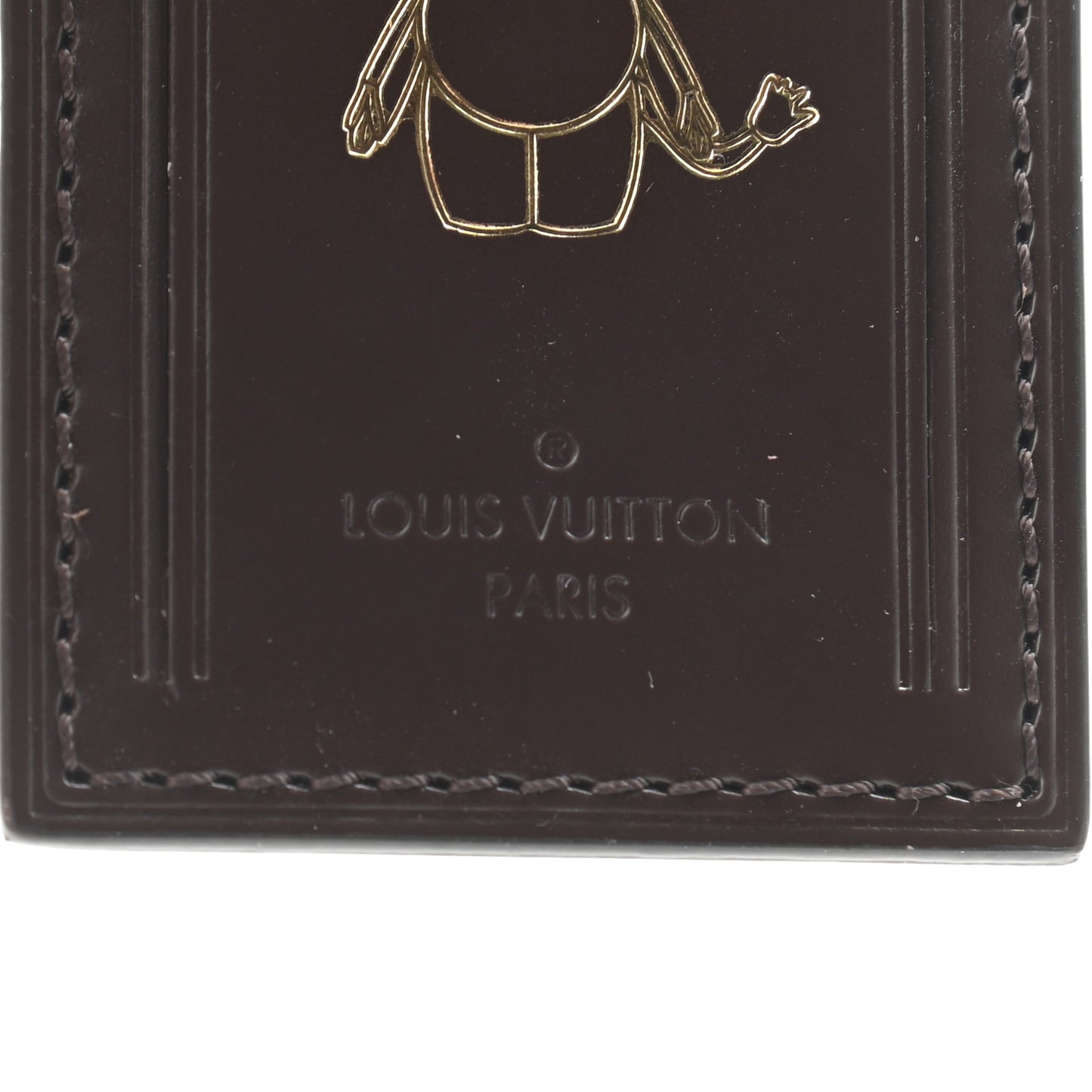 Calfskin Luggage Tag Ebene