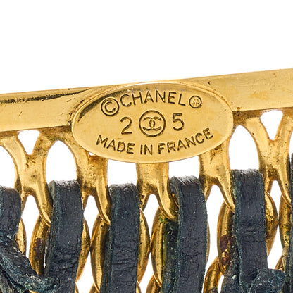 Chanel Metal Lambskin CC Multi Chain Bracelet Black Gold 4 of 4