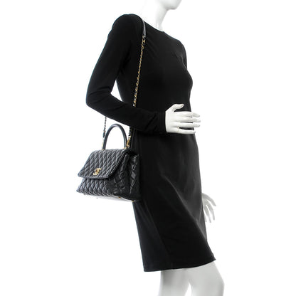 Chanel Caviar Quilted Small Coco Handle Flap Black 2 of 7