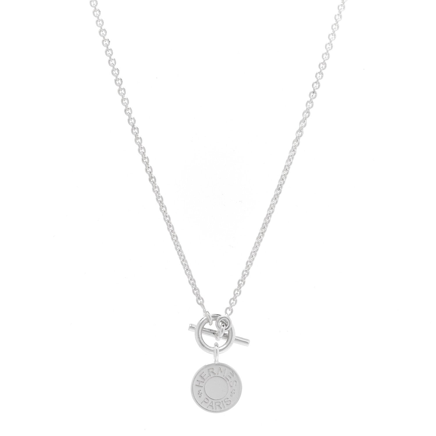 Hermes Sterling Silver Amulettes H Confettis Pendant Necklace 1 of 6