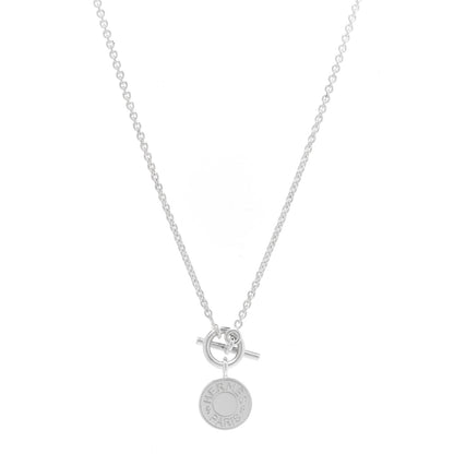 Hermes Sterling Silver Amulettes H Confettis Pendant Necklace 1 of 6