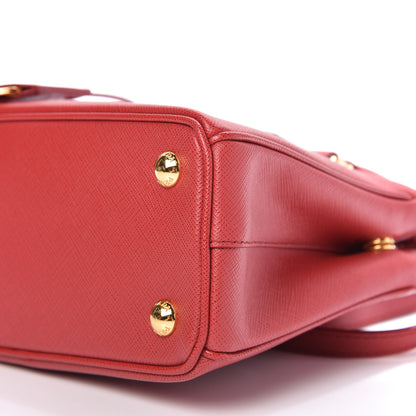 Prada Saffiano Mini Galleria Double Zip Tote Fuoco 7 of 10