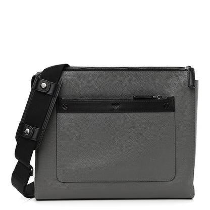MCM Calfskin Messenger Bag Charcoal 1 of 16