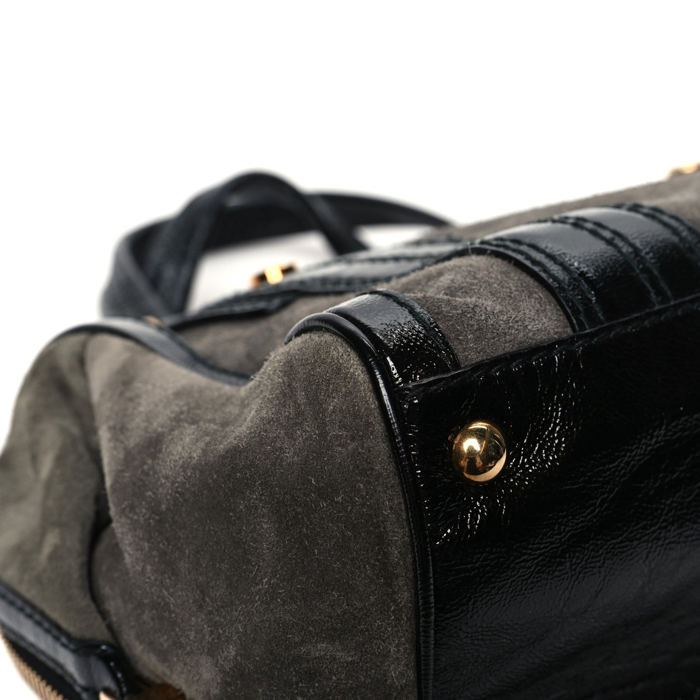 Suede Patent Calfskin Aviatrix Medium Boston Black Grey