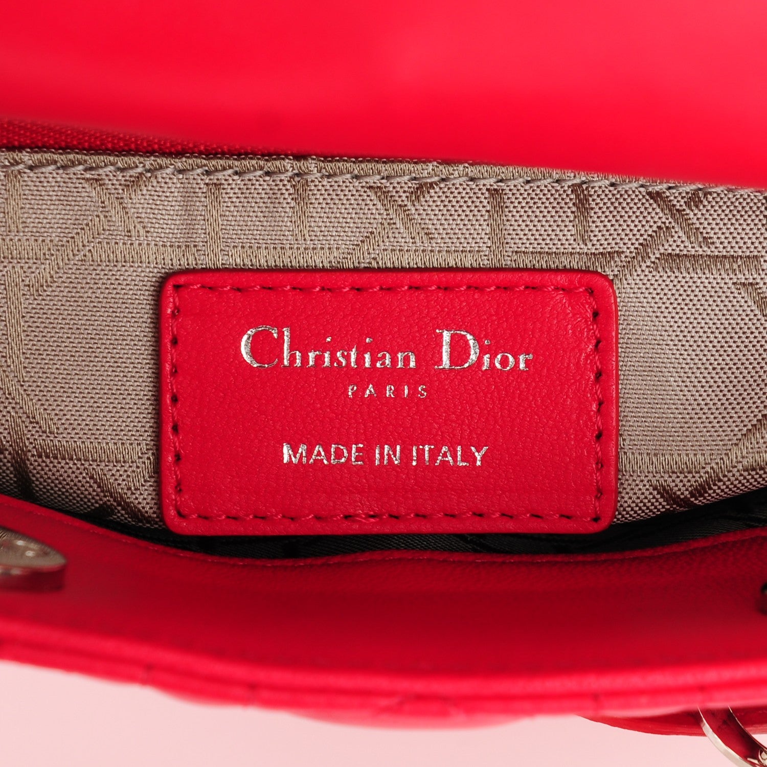 Christian Dior Lambskin Cannage Mini Lady Dior Red 6 of 7