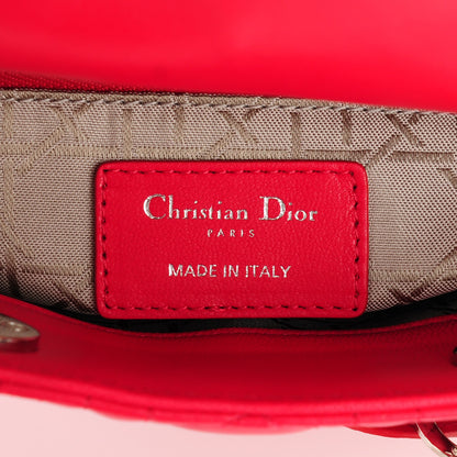 Christian Dior Lambskin Cannage Mini Lady Dior Red 6 of 7