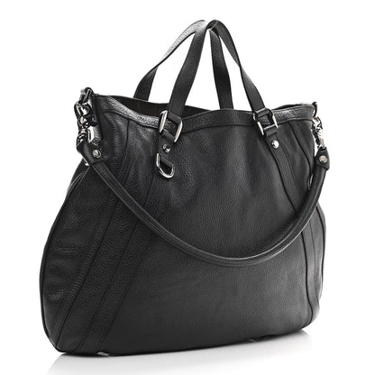 Gucci Pebbled Calfskin Medium Abbey Convertible Tote Black 2 of 16