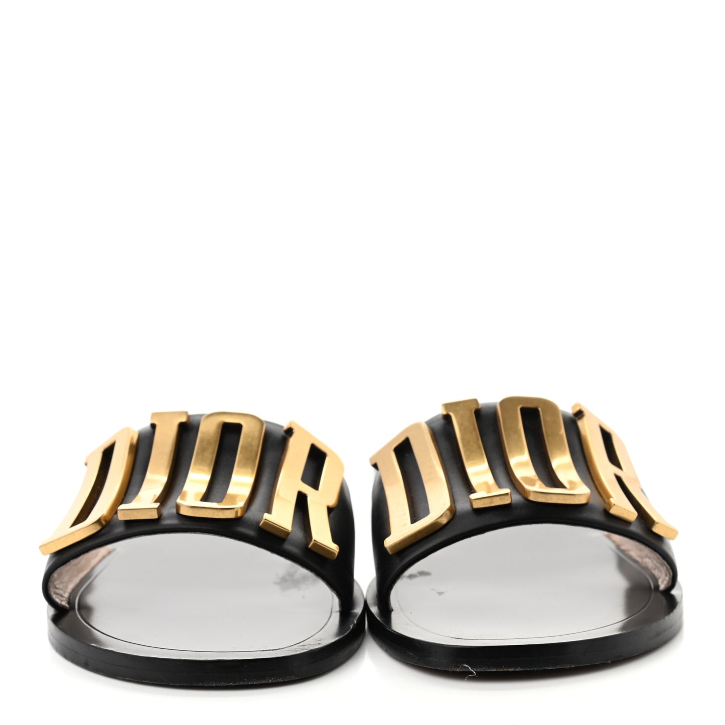 Calfskin Dio(r)evolution 10mm Slide Sandals 37 Black