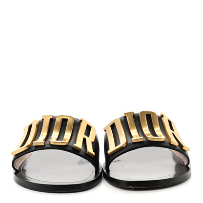 Christian Dior Calfskin Dio(r)evolution 10mm Slide Sandals 37 Black 2 of 8